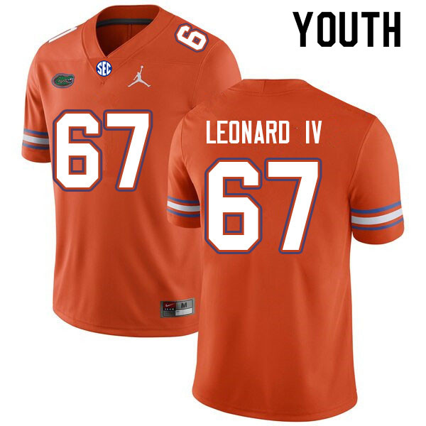 Youth #67 Richie Leonard IV Florida Gators College Football Jerseys Sale-Orange
